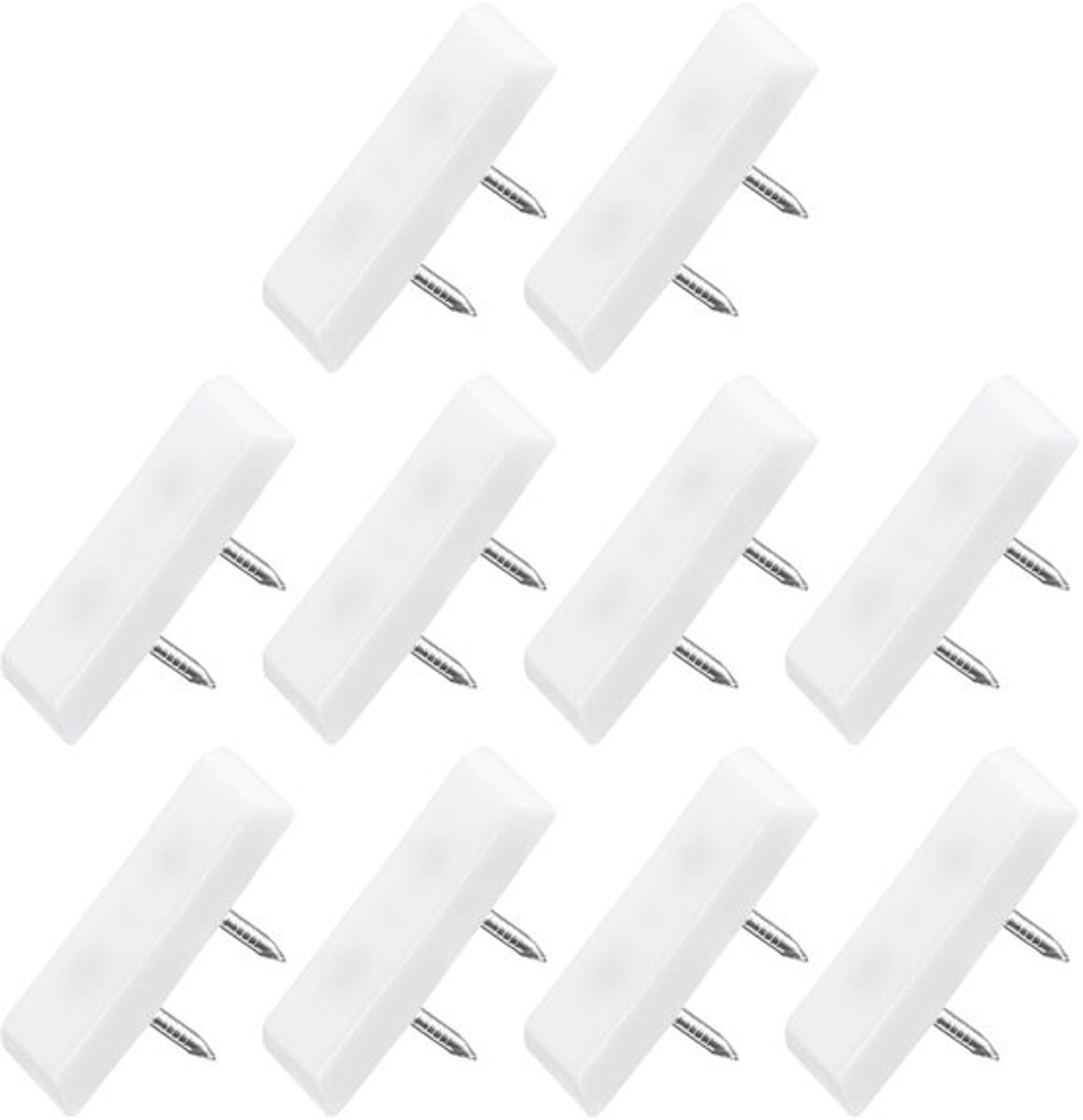 Meubelpootspijkers (31 mm/1,22 inch) 40 stuks, kunststof vierkante dubbele pinnen stoelglijders - voor stoelen bank meubelglijders beschermpad, wit