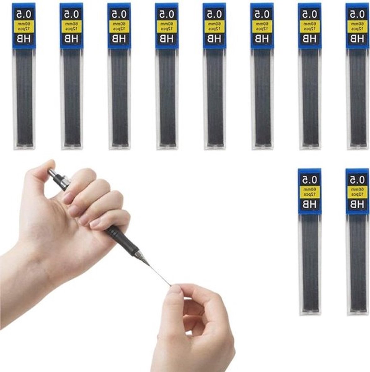 120 stuks 0.5 mm Tomedeks onbreekbare vullingen - Vloeiend en helder - Voor vulpotlood en kunstschetsen (zwart wit)