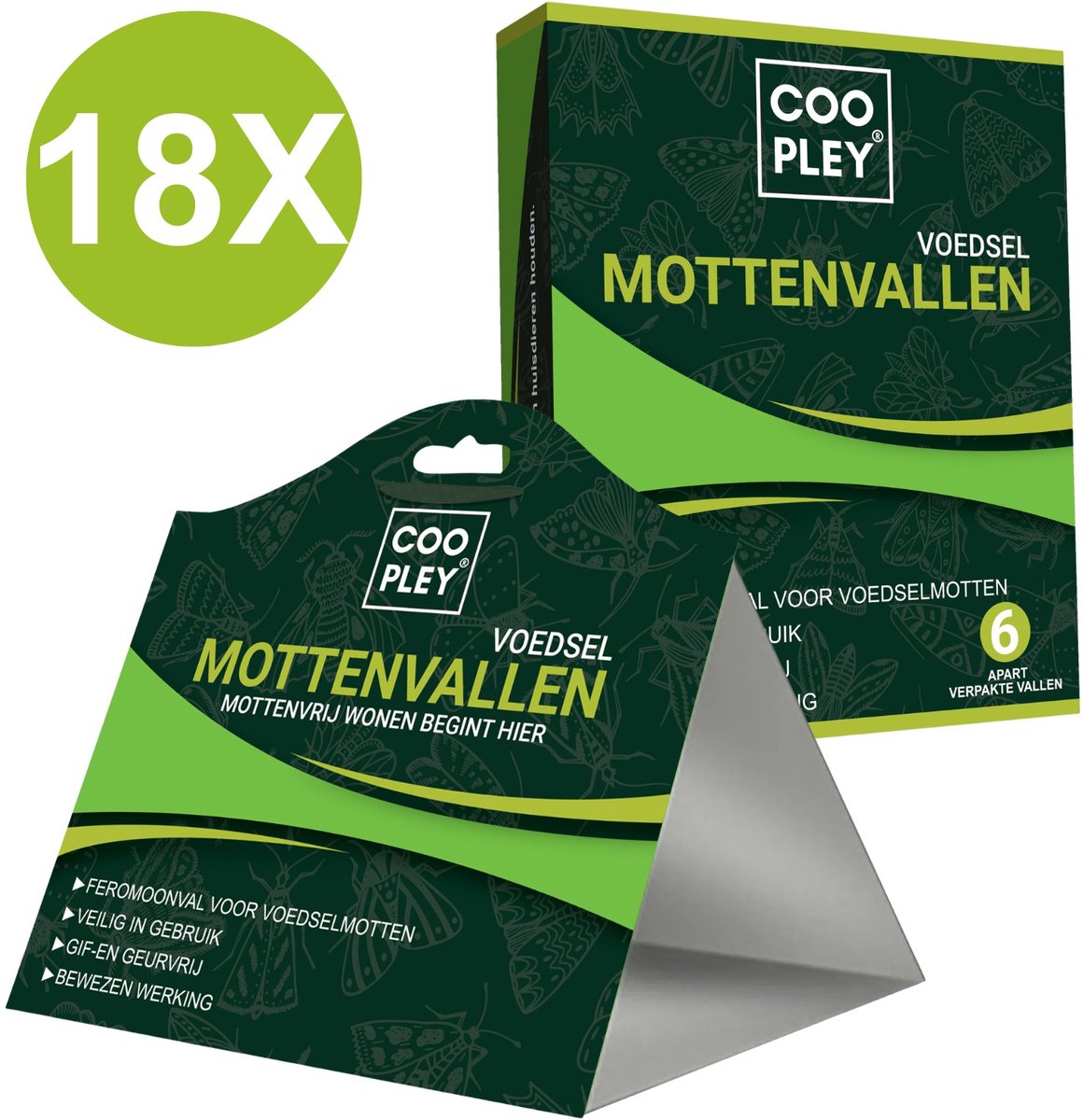 Mottenval Set Van 18 Stuks – Alternatief Voor Mottenballen - Voedselmottenval – Meelmotten Val – Motten – Feromoonval Voedselmot – Mottenvallen Signaleren