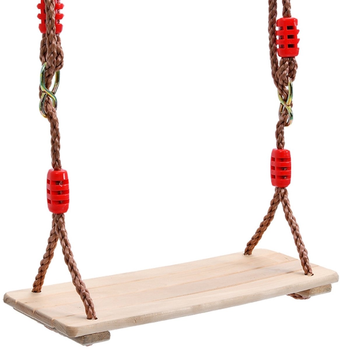 Volwassen kinderen Indoor Outdoor Houten schommel Vier plankschommel, levering in willekeurige kleur （Rood)