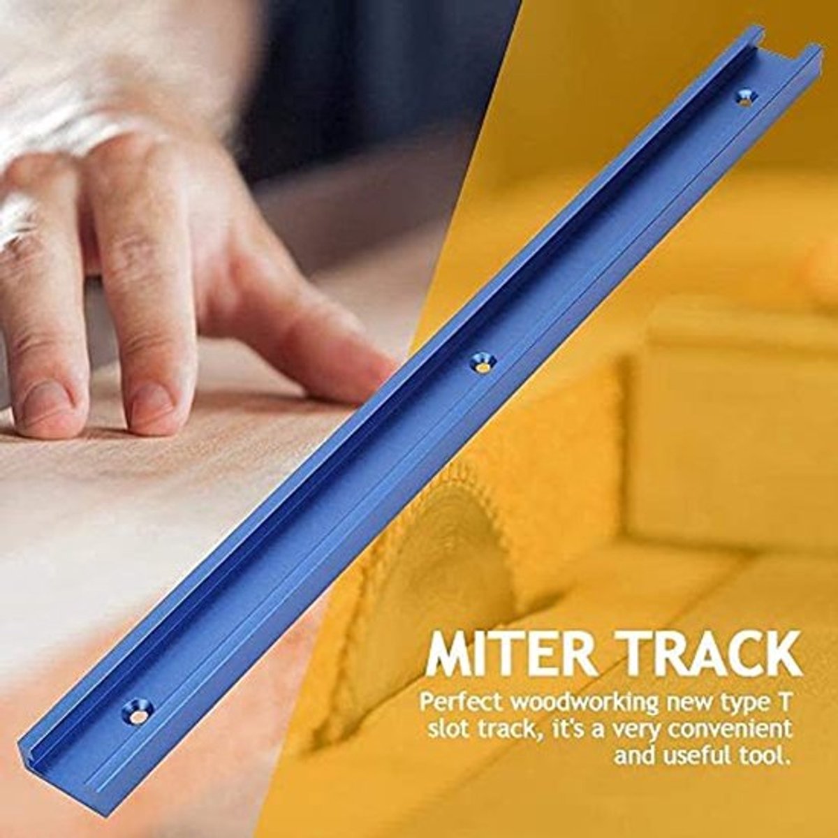 T-Track Van Aluminiumlegering, T-Sleuf Met Voorgeboorde Montagegaten, Verstekmal Voor Houtbewerkingsrouter, Blauwe Lengte 400 Mm/15.75inch