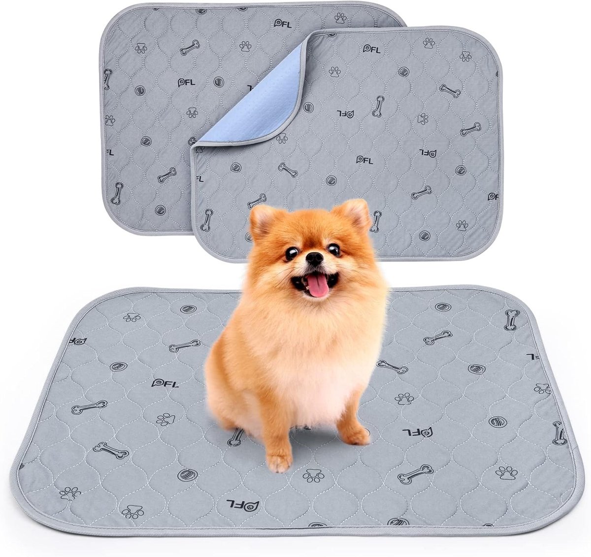Hoge absorptie puppy training pads, waterdicht en wasbaar, 18 x 24 inch, ideaal voor honden en meubels, grijs