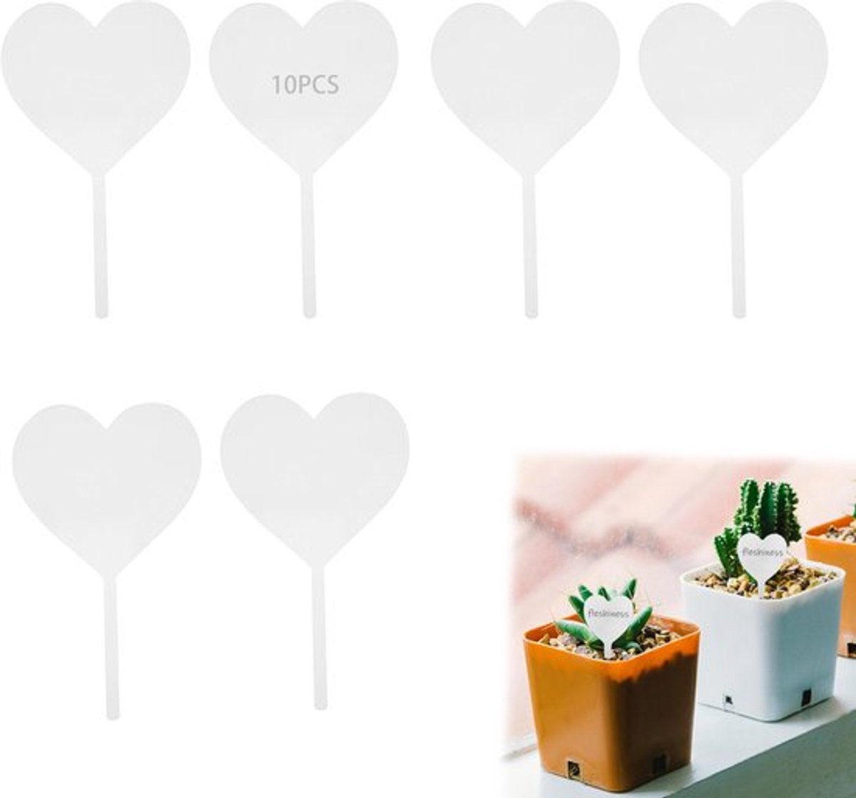 10 Stuks Plastic Plantlabels - Witte Plantmarkers voor Tuin en Zaden