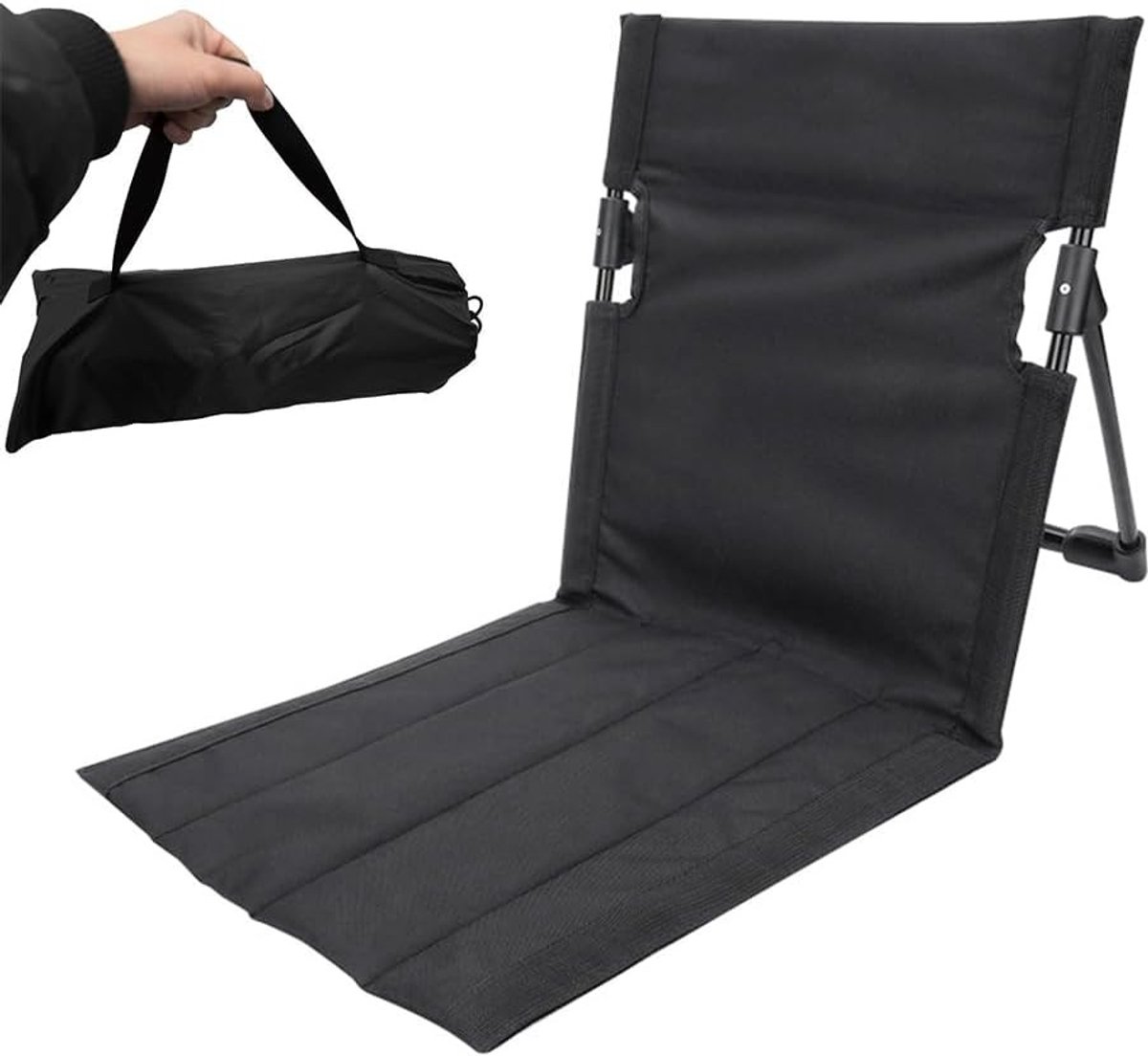 Comfortabele Strandmat met Rugleuning, Opvouwbare Strandstoel van 600D Oxford Stof, Lichtgewicht Zithouding voor Buitenactiviteiten