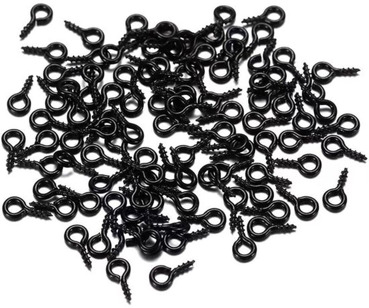 200 stuks lakschapen oogschroeven,schroefogen,oogschroef,kleine oognaalden,ringschroef voor doe-het-zelf kunst,handwerk,sieraden,kleine sieraden,ambachtelijke projecten,5 x 10 mm,zwart