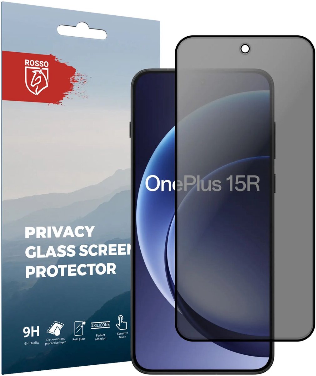 Rosso Privacy Screen Protector Geschikt voor OnePlus 15R - 9H Gehard Glas - Case Friendly Tempered Glass - Eenvoudige Installatie