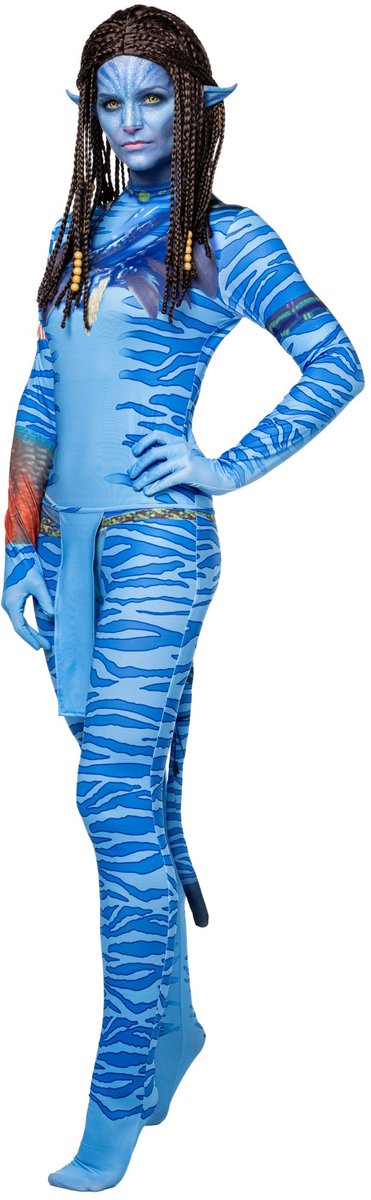 Blauw stammenkriegster kostuum voor vrouwen - Carnaval Vampier Heksen Mantel Halloween