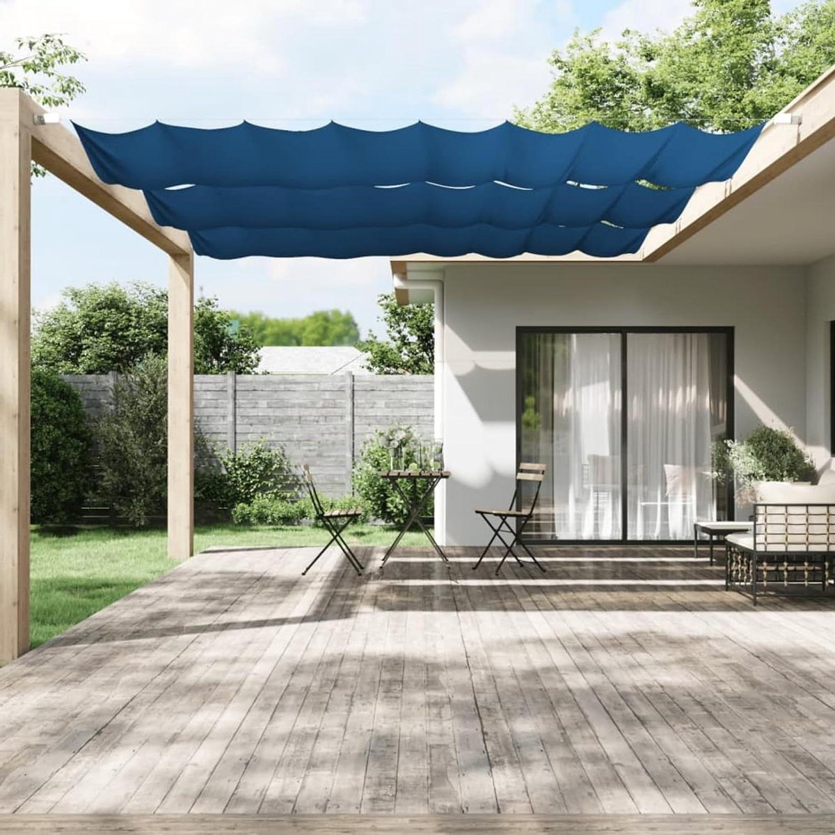 Verticale Luifel - Zijscherm Balkon - Privacy Creëren - Water- en UV-bestendig - 140x600 cm - Blauw
