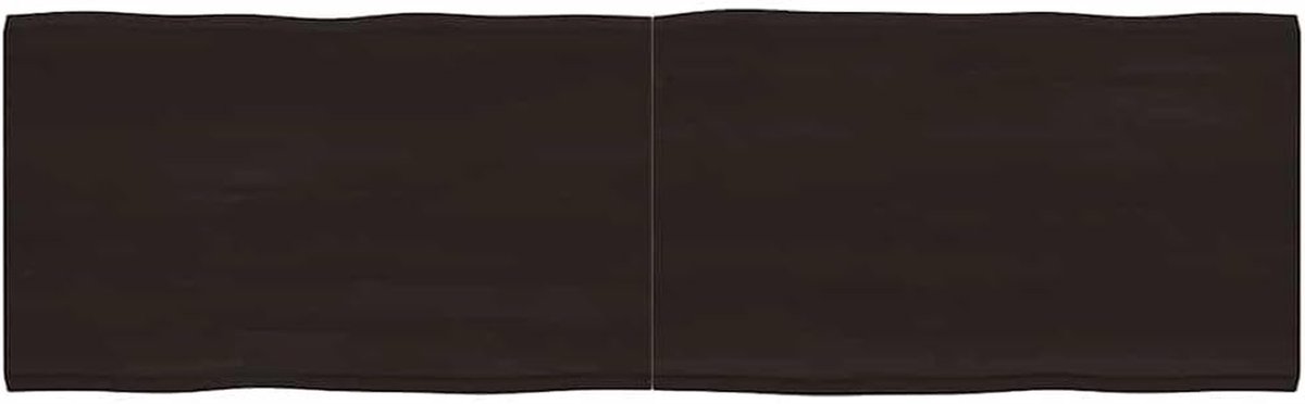 Tafelblad Eikenhout - Houten blad Plank - Tafel Opfrissen - Natuurlijke Rand - 200x60x6 cm - Donkerbruin