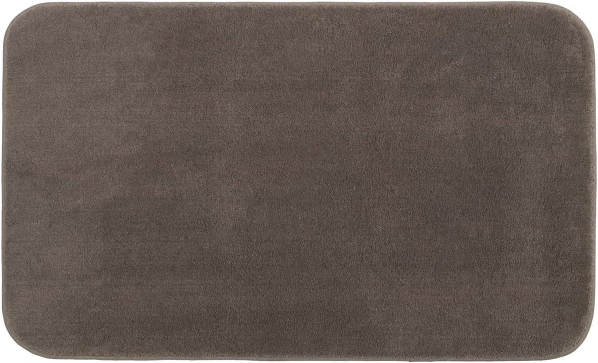 Zachte Hoogpolige Badmat Taupe 60x100 cm - Antislip en Geschikt voor Vloerverwarming