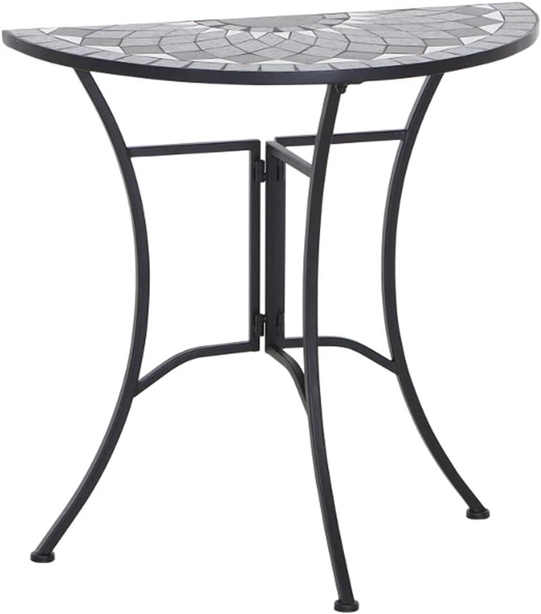Tuintafel - Balkontafel - Buiten Zitten - Inklapbaar - 70 x 87 x 71 cm - Matzwart/Donkergrijs