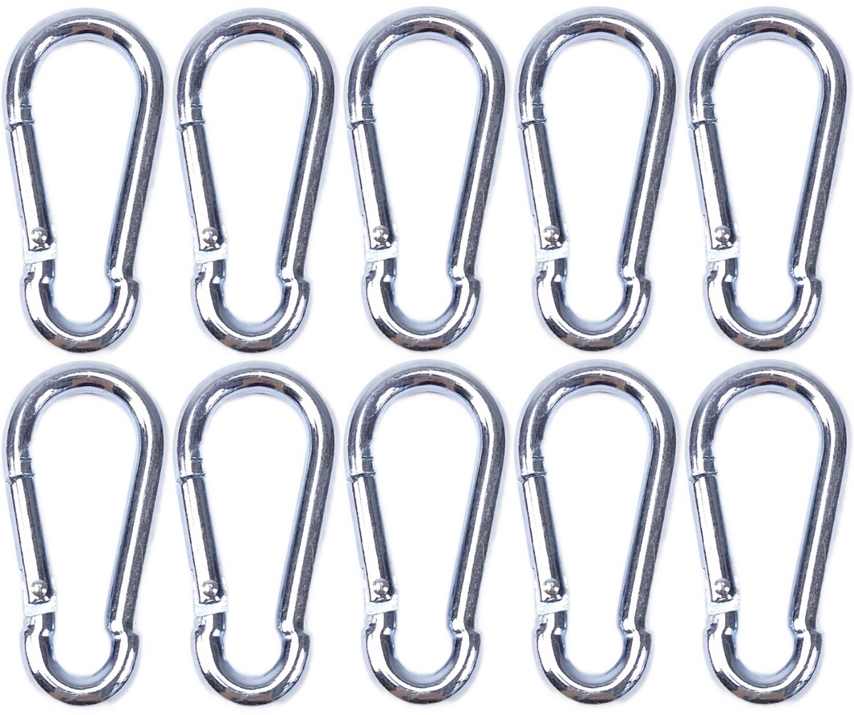 BCF-Products - Karabijnhaak - 6x60mm - 10 stuks - Verzinkt staal - Musketonhaak - Carabiner