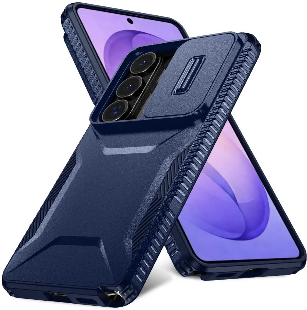 Hoesje Geschikt voor Samsung Galaxy S26 Ultra | Back Cover met Camera Slider | Schokbestendige Case | Camera Cover | Stevig | Blauw