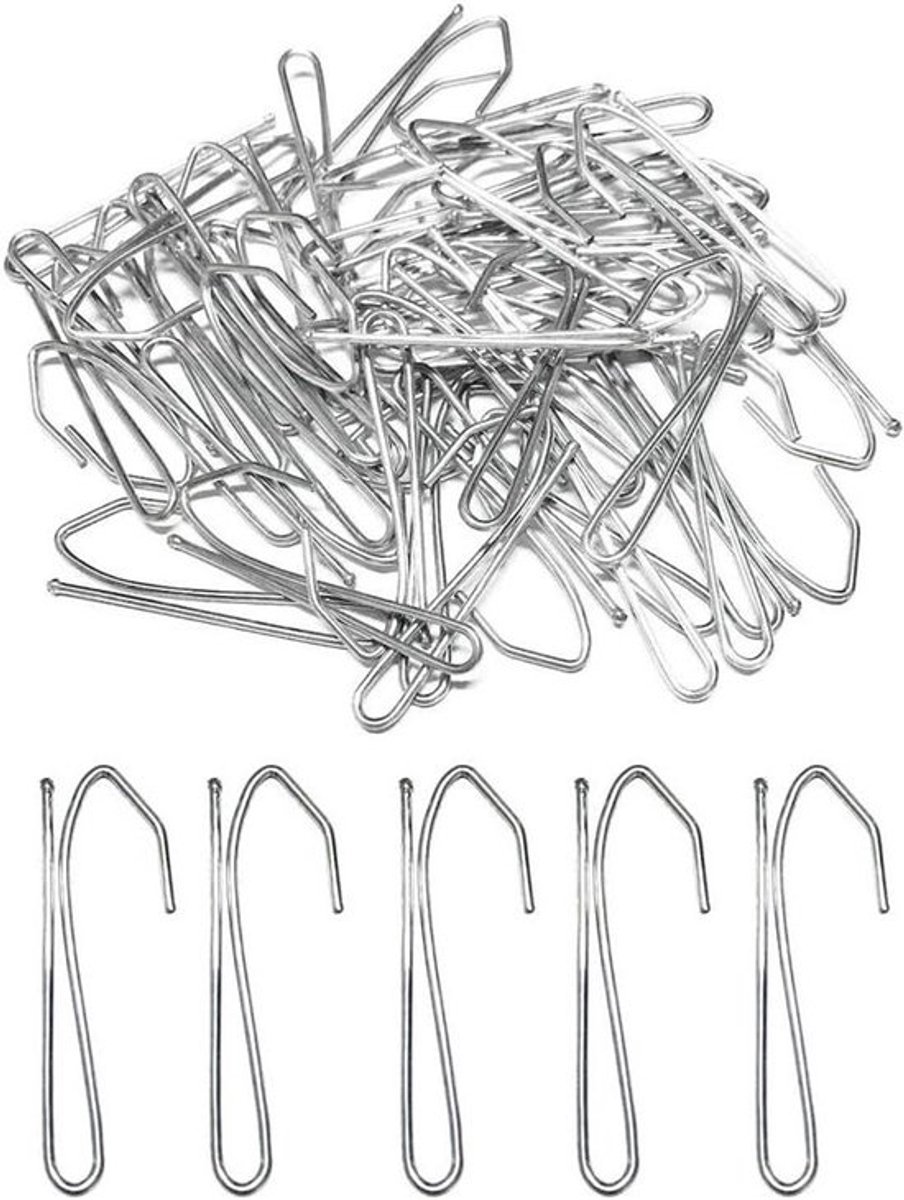 Metalen gordijnhaken - perfect voor elke ruimte - 50 stuks - zilver