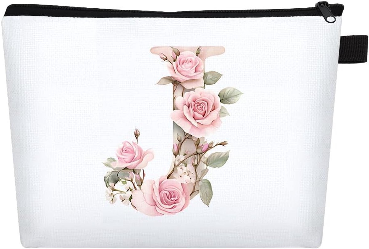 Gepersonaliseerde make-uptas A-Z voor vrouwen, ideaal als verjaardagscadeau, bruidsmeisjesaccessoire en reisetui voor meisjes