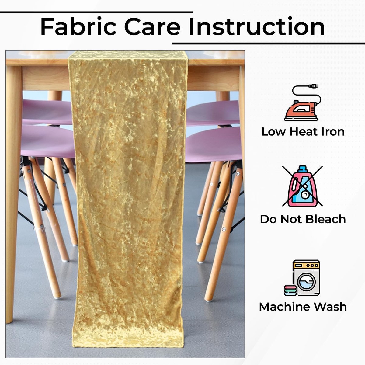 Tafelloper Fluweel - Tafeldecoratie Loper - Feestelijke Decoratie - Zachte Crushed Velvet Stof - 33 x 274 cm - Goud