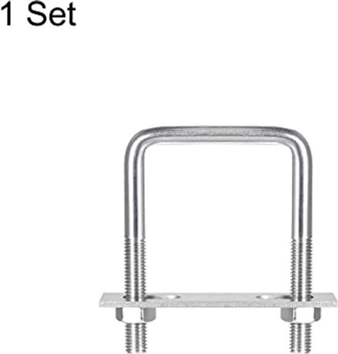 Vierkante U-bouten M10 - 62 mm, RVS 304 - Inclusief Moeren en Plaat - Voor Boot en Trailer