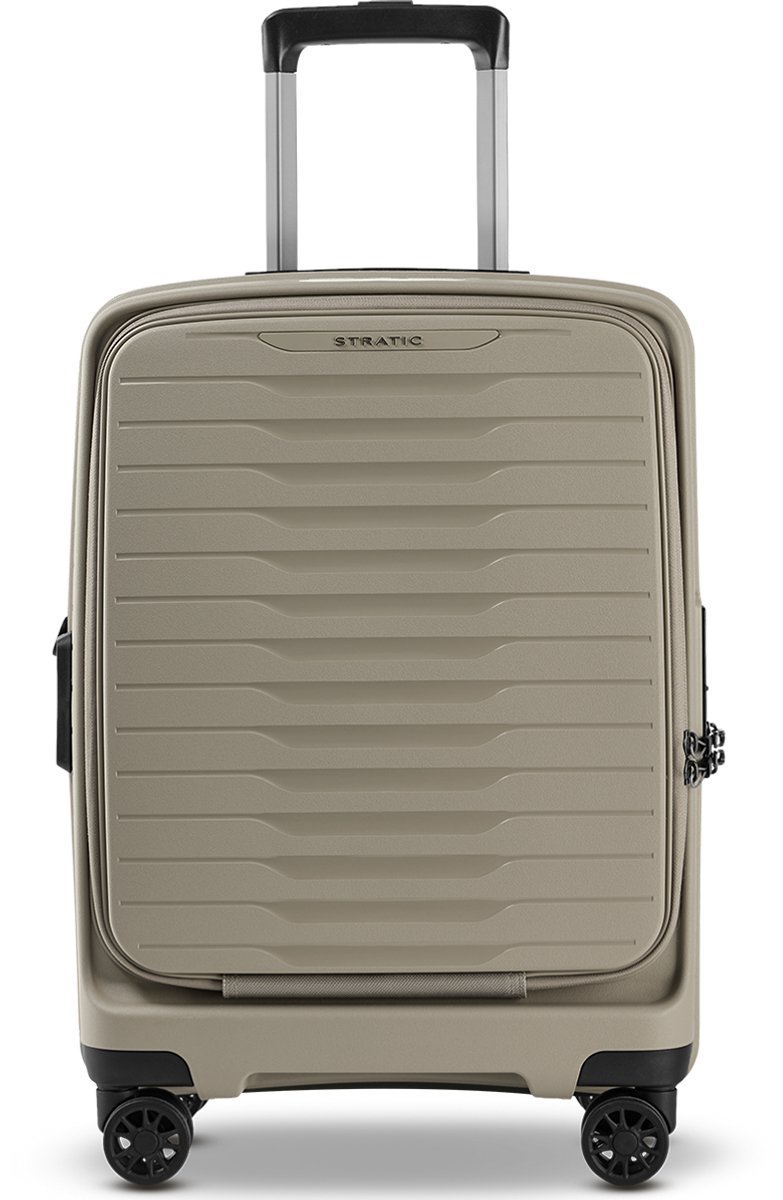 STRATIC Novium ML - handbagage koffer - 55 cm - voorvak - Sand