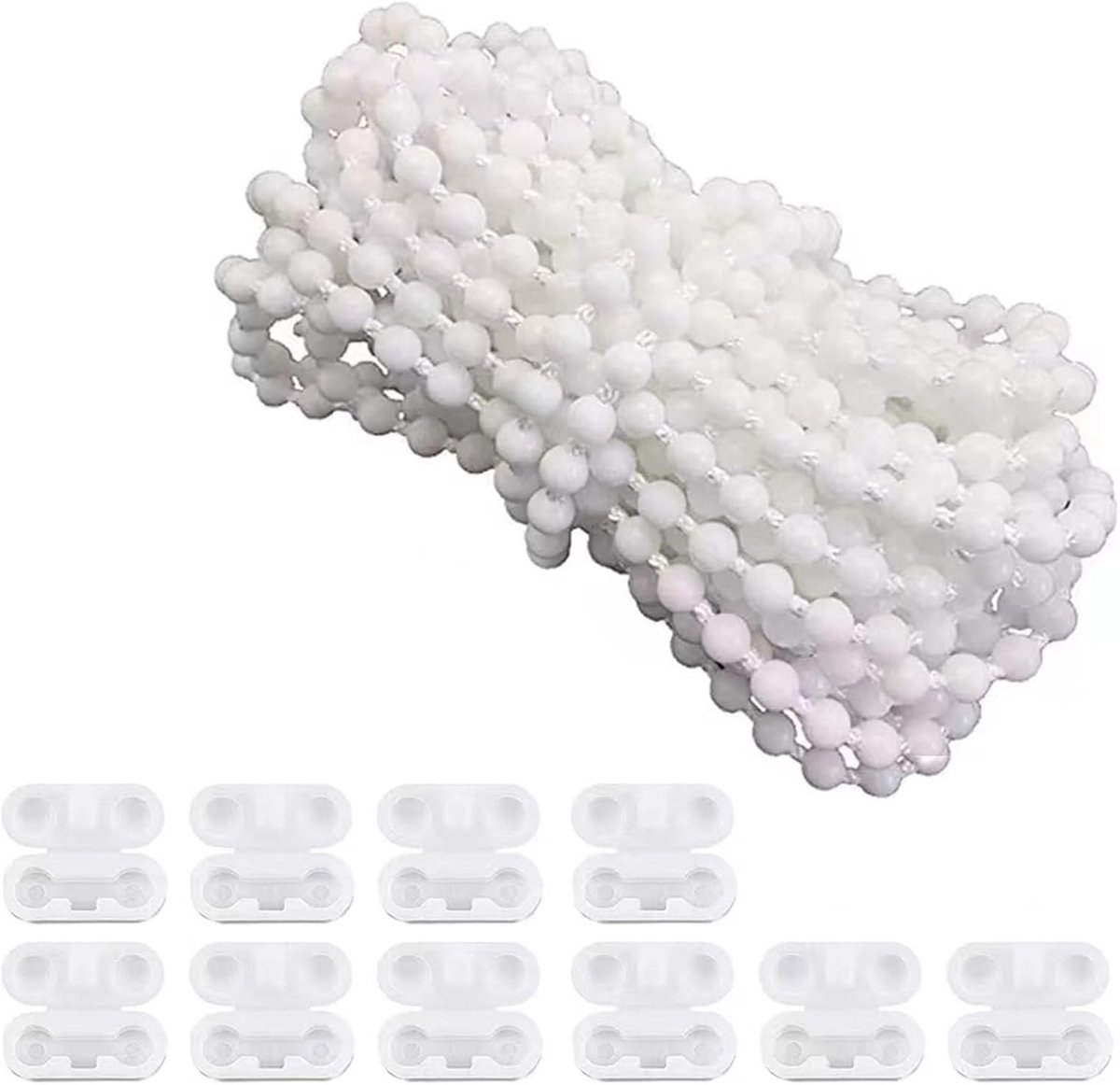PVC Rolgordijn Ketting - Wit - Geschikt voor Rolluiken en Jaloezieën - Duurzaam en Gebruiksvriendelijk - Voor Raamdecoratie