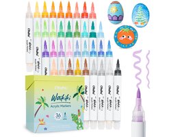 Ohuhu - Waikiki - Acrylic Paint Markers - Top Pump - Brush Tip - 36 kleuren