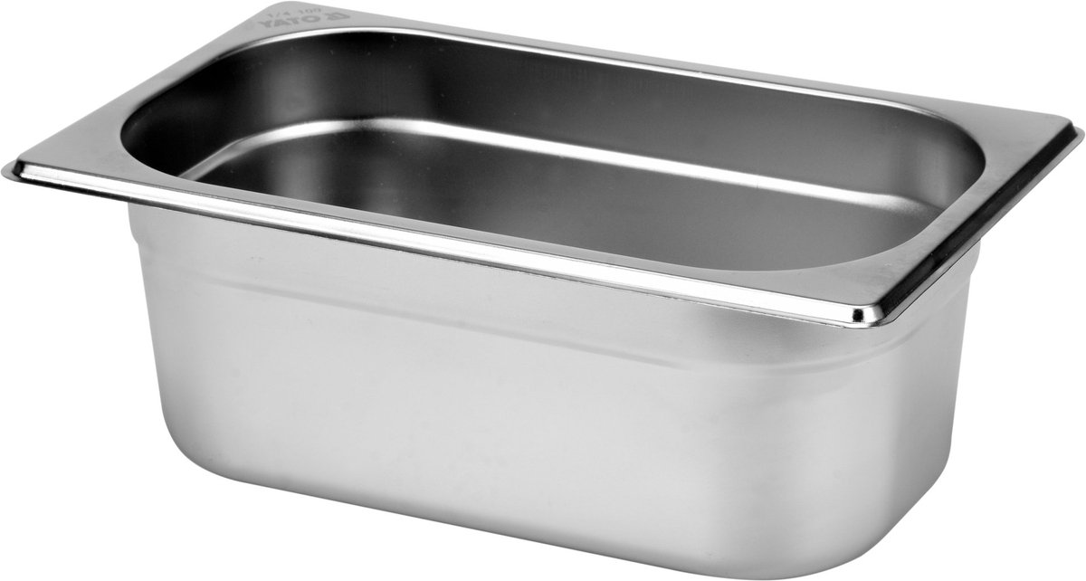 YATO Professionele Gastronorm Bak GN 1/4 – 100 mm Diep – 3.0 Liter – Hoogwaardig RVS 201 – Temperatuurbestendig -40°C tot +300°C