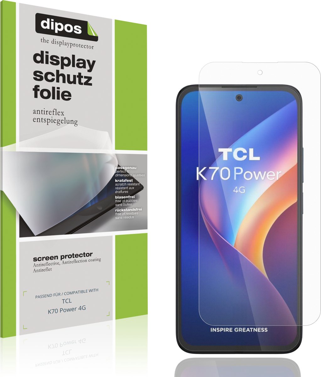 dipos – 4x Matte Beschermfolie geschikt voor TCL K70 Power 4G | Krasbestendige & antireflecterende Screenprotector Ultra-Thin