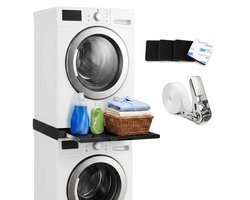 Tussenstuk voor Wasmachine & Droger - Extra stevig - Stapelkit - Met uitschuifbare plank - Universeel - Droogkast - Meubel - Skoov