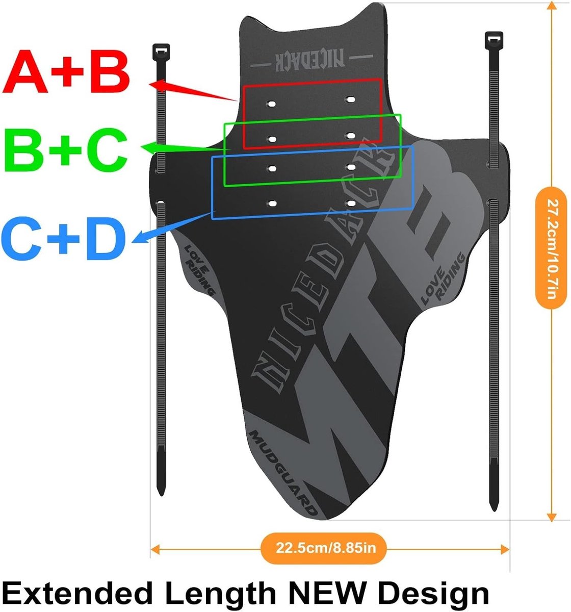 Mountainbike spatbord voor 20-29 inch fietsen, voor- en achterspatbord, waterdichte bescherming tegen modder en vuil
