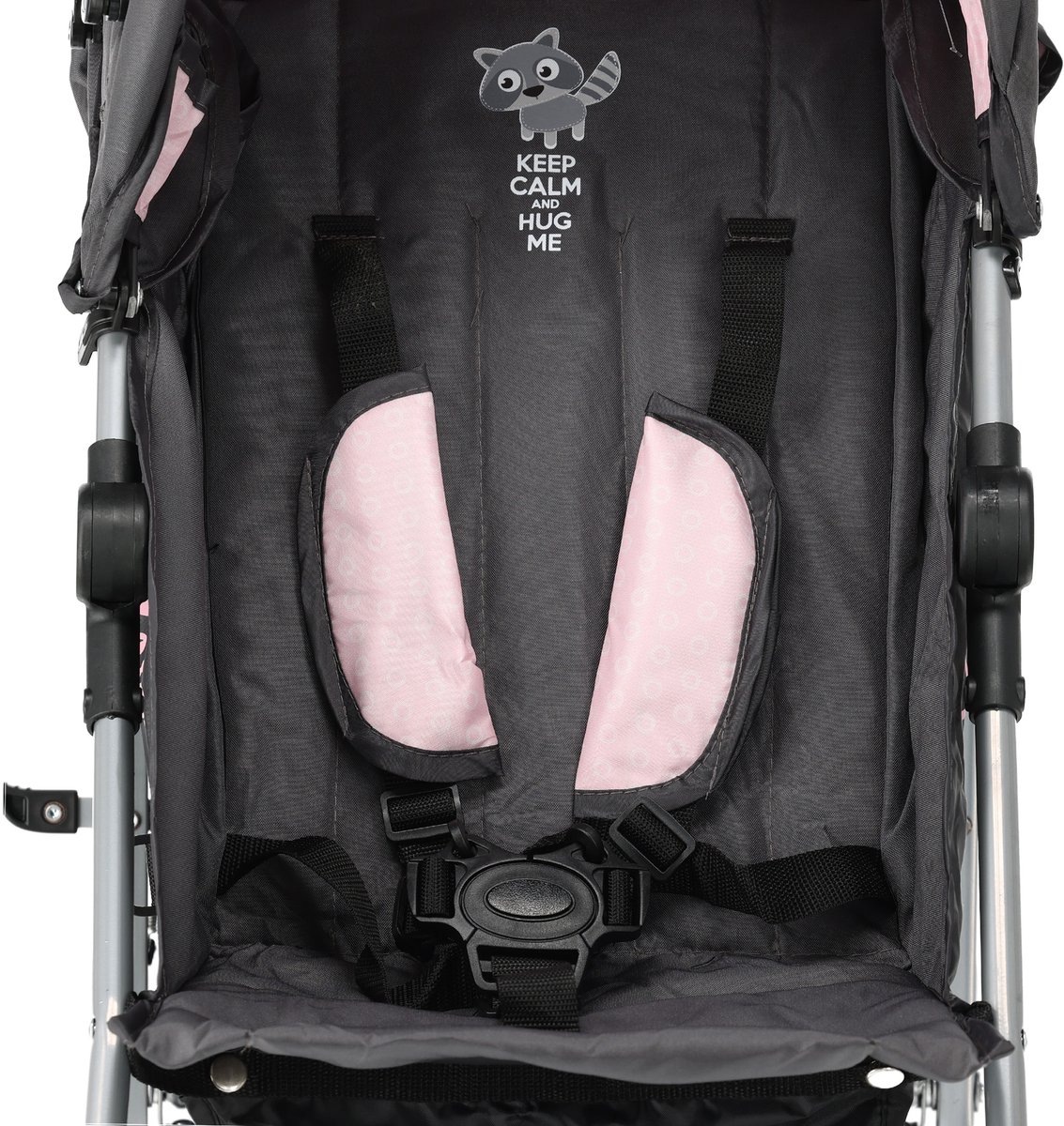 Asalvo Buggy - Paraplu Buggy - Compact Inklapbaar - Grijs/Roze — cadeau in Cadeau-ideeën - foto 5