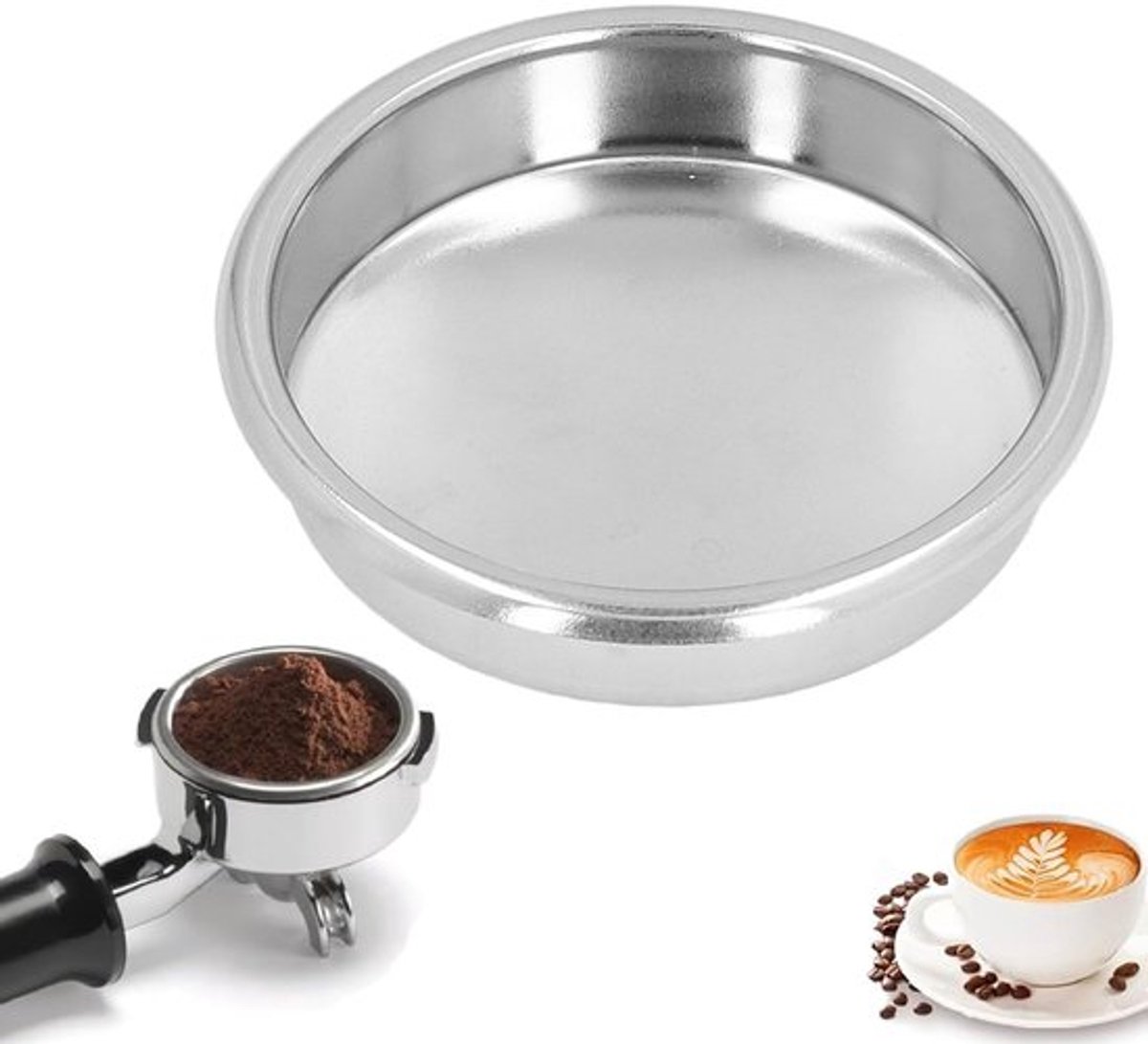 Backflush Insert, 58mm Semi-Automatische Koffiemachine Backflush Insert Filter RVS Schoonmaak Backflush Schijf voor Koffiemaker