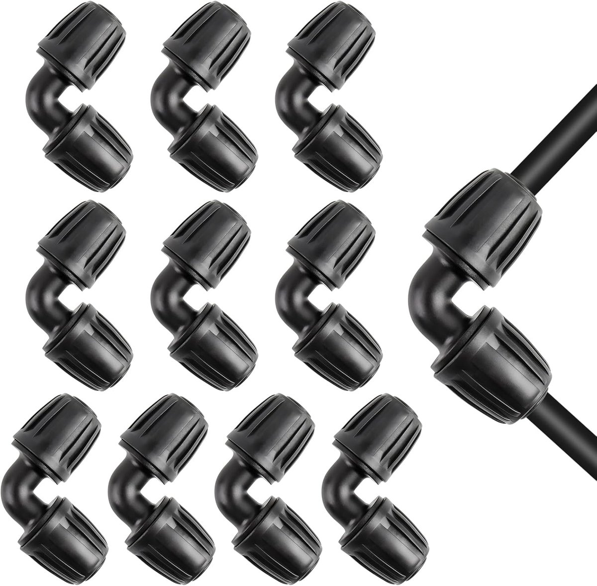 Knie-adapter voor druppelirrigatie – set van 10 stuks, 16 mm slangpilaar-aansluiting voor irrigatieslangen