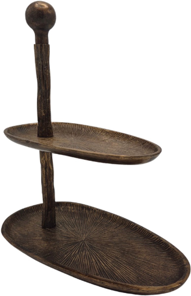 Deco4yourhome® - Etagere - Ovaal - Asymmetrisch - Antiek Goud - 35cm - Oval
