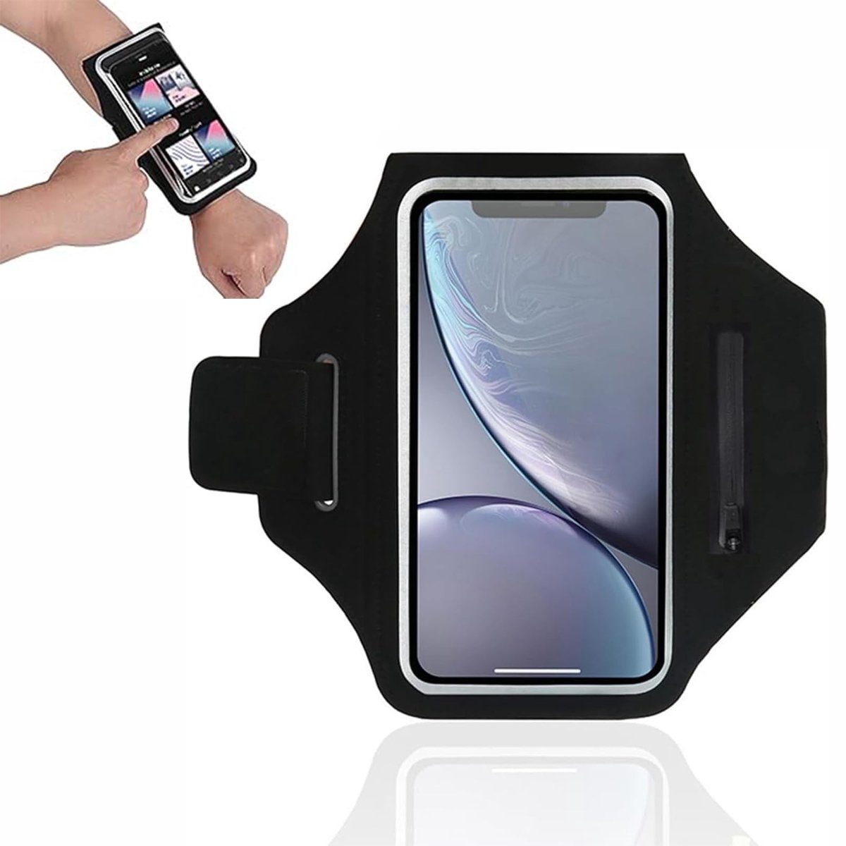 Solidchoice - Zwarte Joggingtas voor Mobiele Telefoon met Ergonomisch Ontwerp