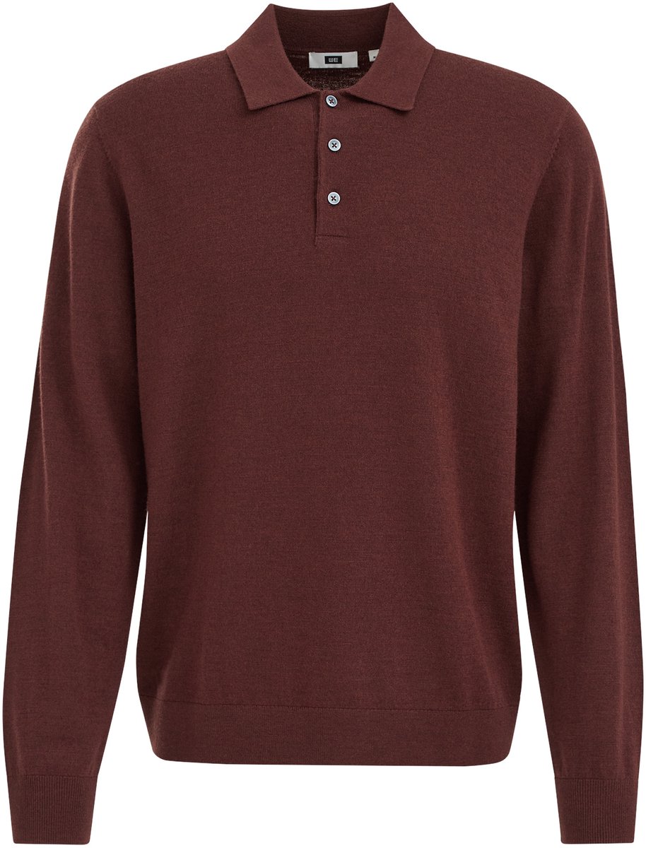 WE Fashion Heren regular fit trui van merinowol met polokraag