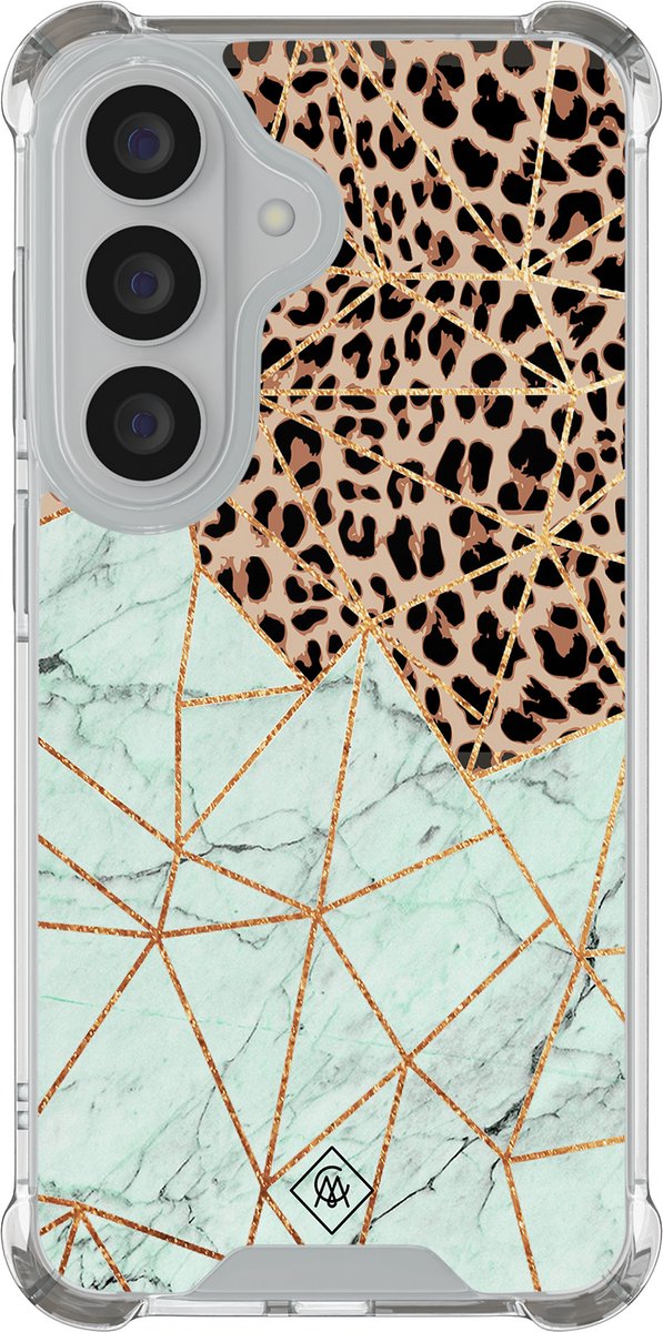 Casimoda® hoesje - Geschikt voor Samsung Galaxy S26 Plus - Luipaard Marmer Mint - Shockproof case - Extra sterk - TPU/polycarbonaat - Multi, Transparant
