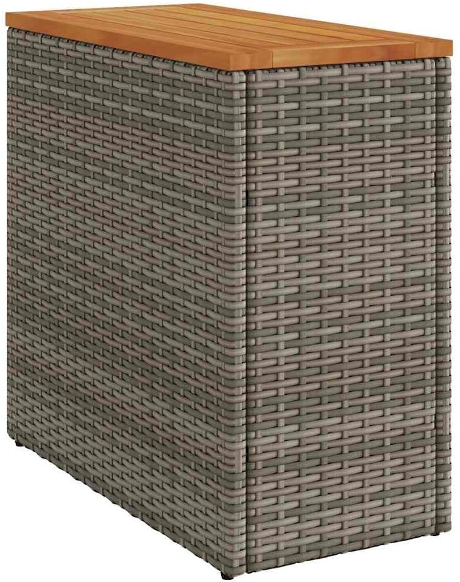 Solidchoice - Tuinbijzettafel met Houten Blad van Poly Rattan