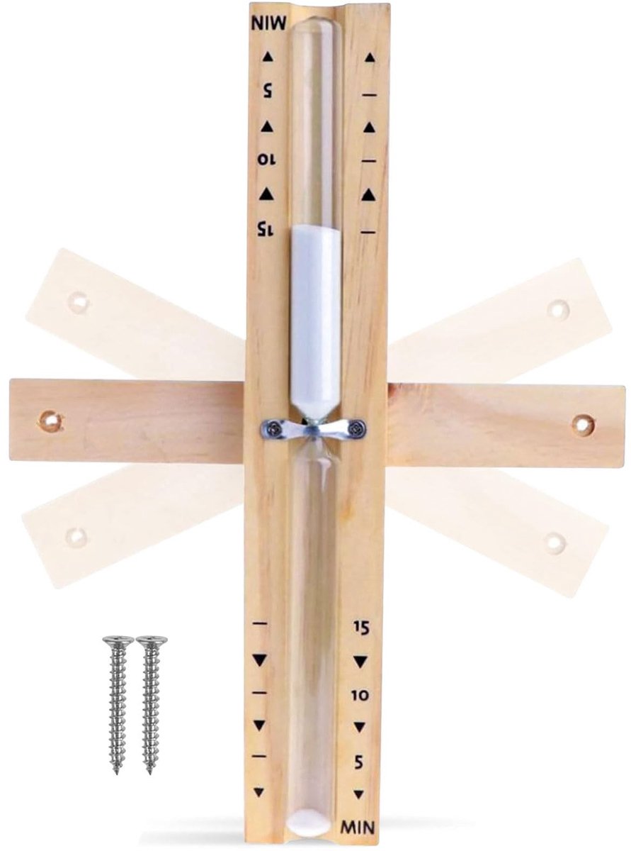 Solidchoice - Houten Sauna Zandloper van 15 Minuten voor Wandmontage
