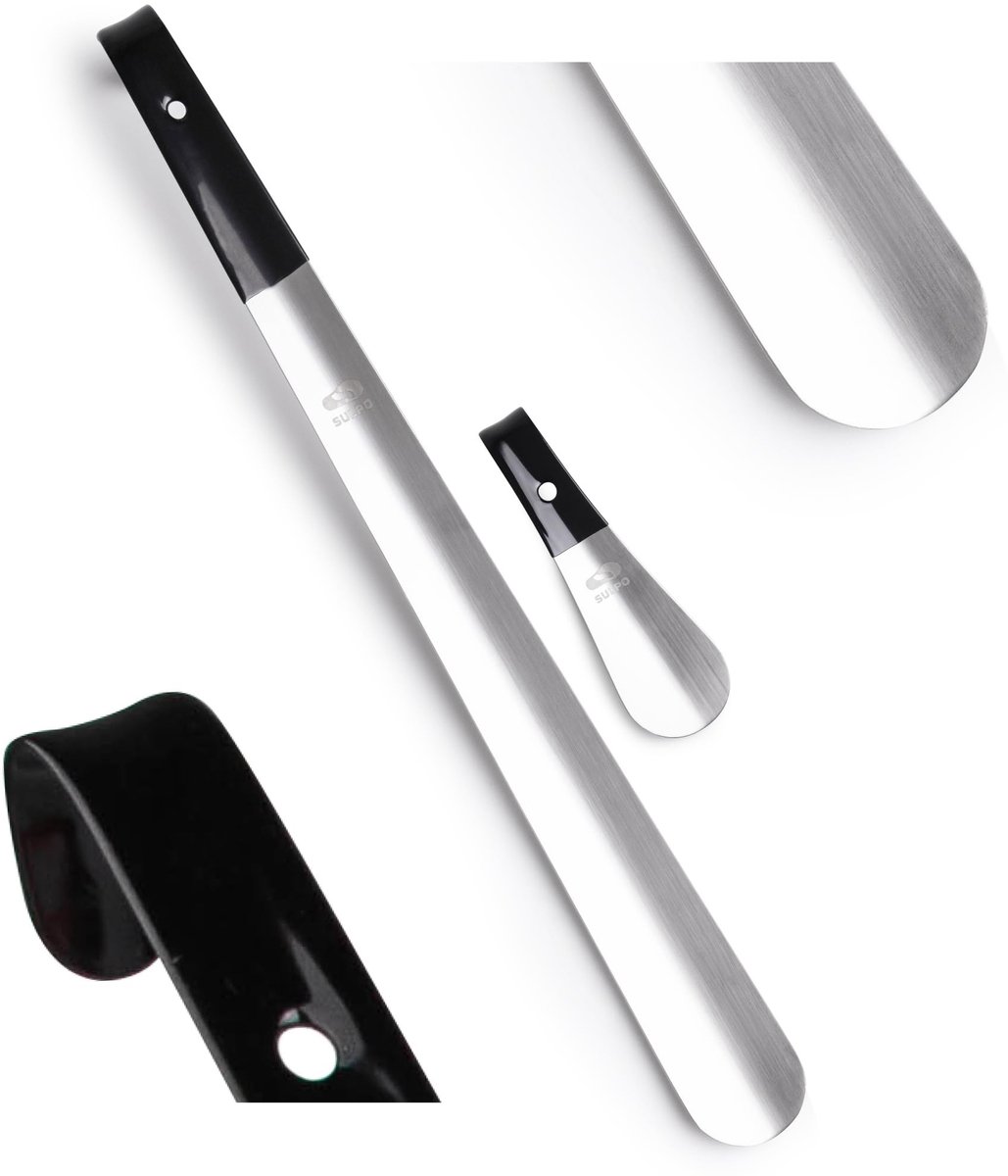 Solidchoice - Set van 2 Schoenlepels van RVS en Aluminium met Comfortabele Handgreep
