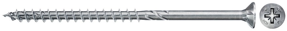Fischer 100x Power-Fast II FPF II CZP 4,5 x 70 mm BC Verzonken kop met kruiskop PZ2 Deeldraad galvanisch verzinkt blauw gepassiveerd - 670322