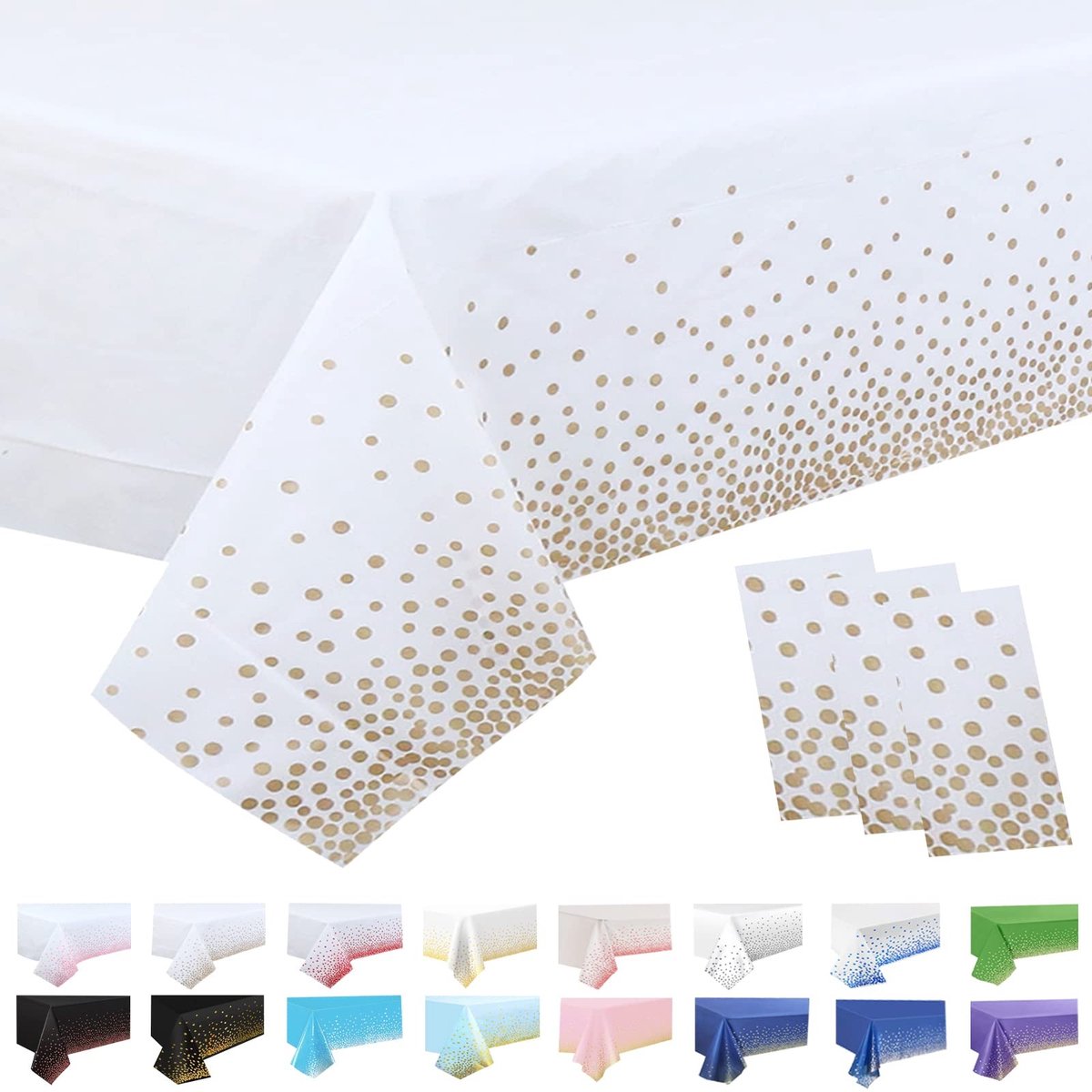 Solidchoice - Set van 3 Wegwerp Tafelkleedjes voor Feesten en Verjaardagen