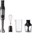 Philips staafmixer set: RVS staafmixer, garde, hakmolen en maatbeker.