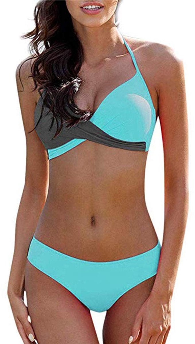 Solidchoice - Dames Push Up Bikini Set met Halter en Triangle Top