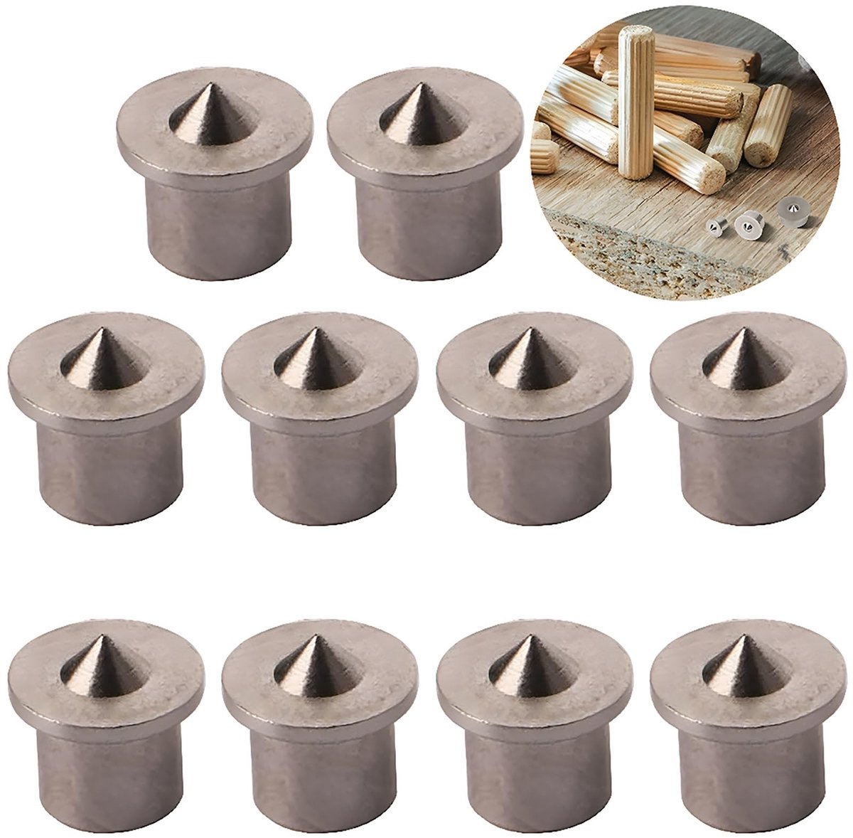 Solidchoice - Set van 10 Houtuitlijn Centreringsgereedschap 6 mm