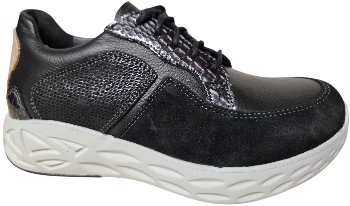 Wolky 0570090 000 Bounce Sneakers Zwart Leer Dames - Zwart - 40