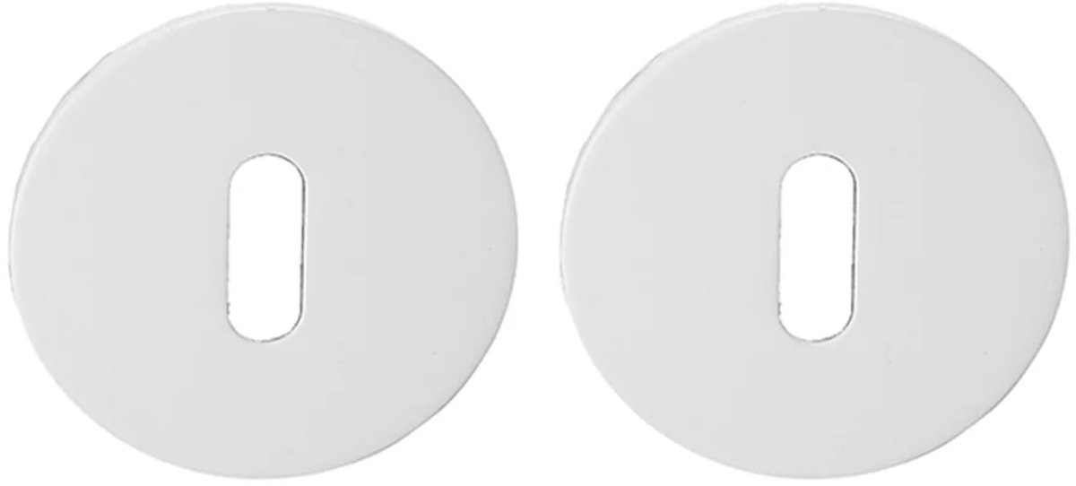 Sleutelrozet rond 55x3 mm ultra dunne rozet van 3mm mat wit PVD gecoat