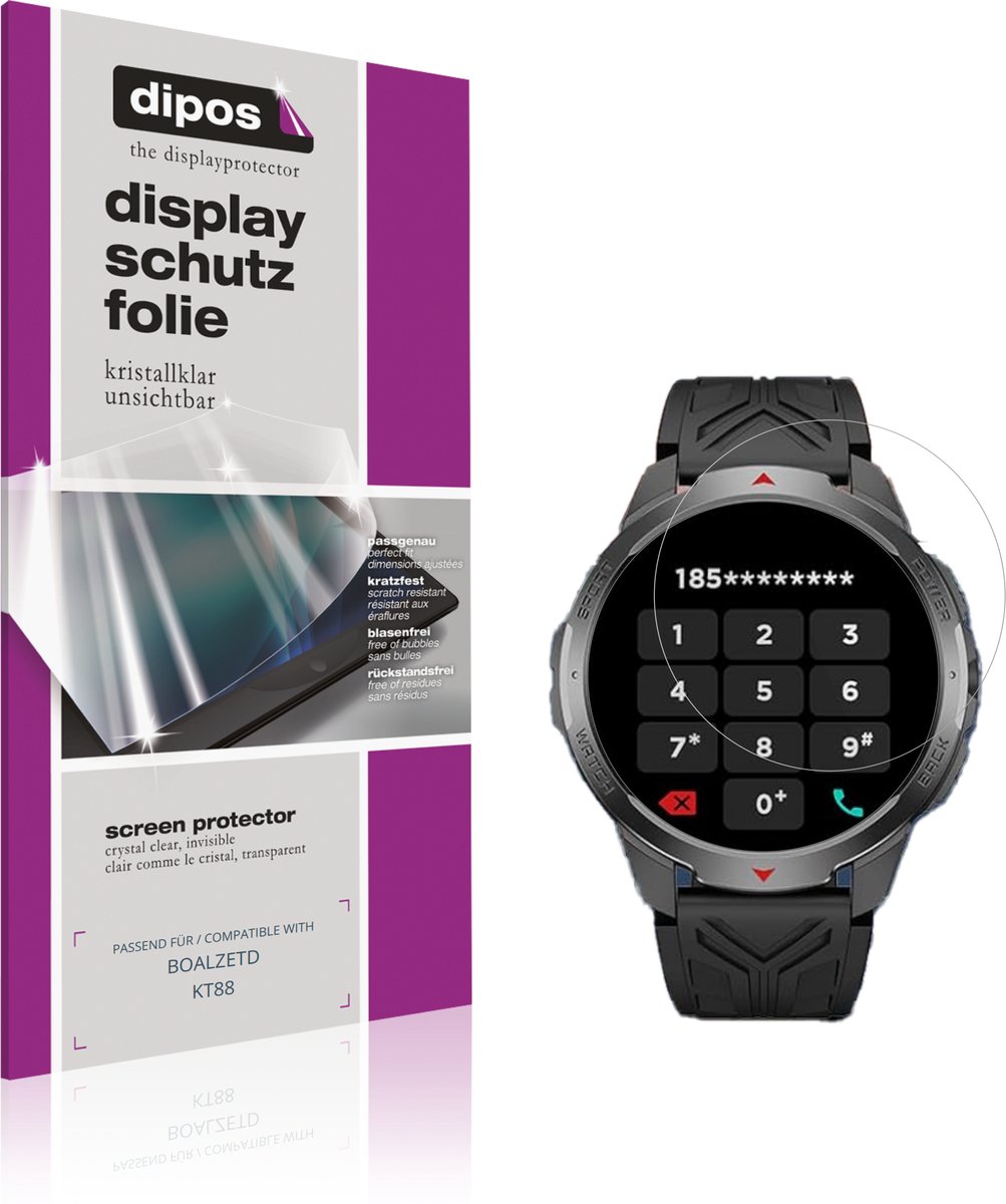 dipos – 6x Beschermfolie geschikt voor BOALZETD KT88 | Krasbestendige & heldere Screenprotector Ultra-Thin