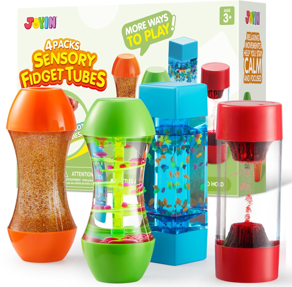 Solidchoice - 4-pack Fidgetbuizen voor Kinderen, Sensorisch Speelgoed voor Stressvermindering
