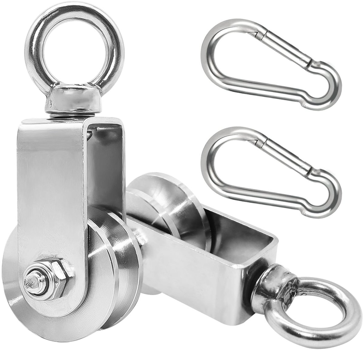 Solidchoice - Set van 2 Roestvrijstalen Katrollen voor Kabels 16 mm