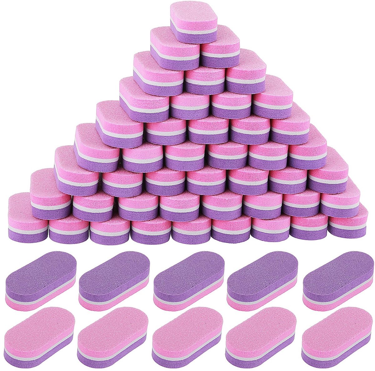 Solidchoice - 50 Stuks Mini Spons Nagelbuffer Blokken en Nagelvijlen 100/180 Grit