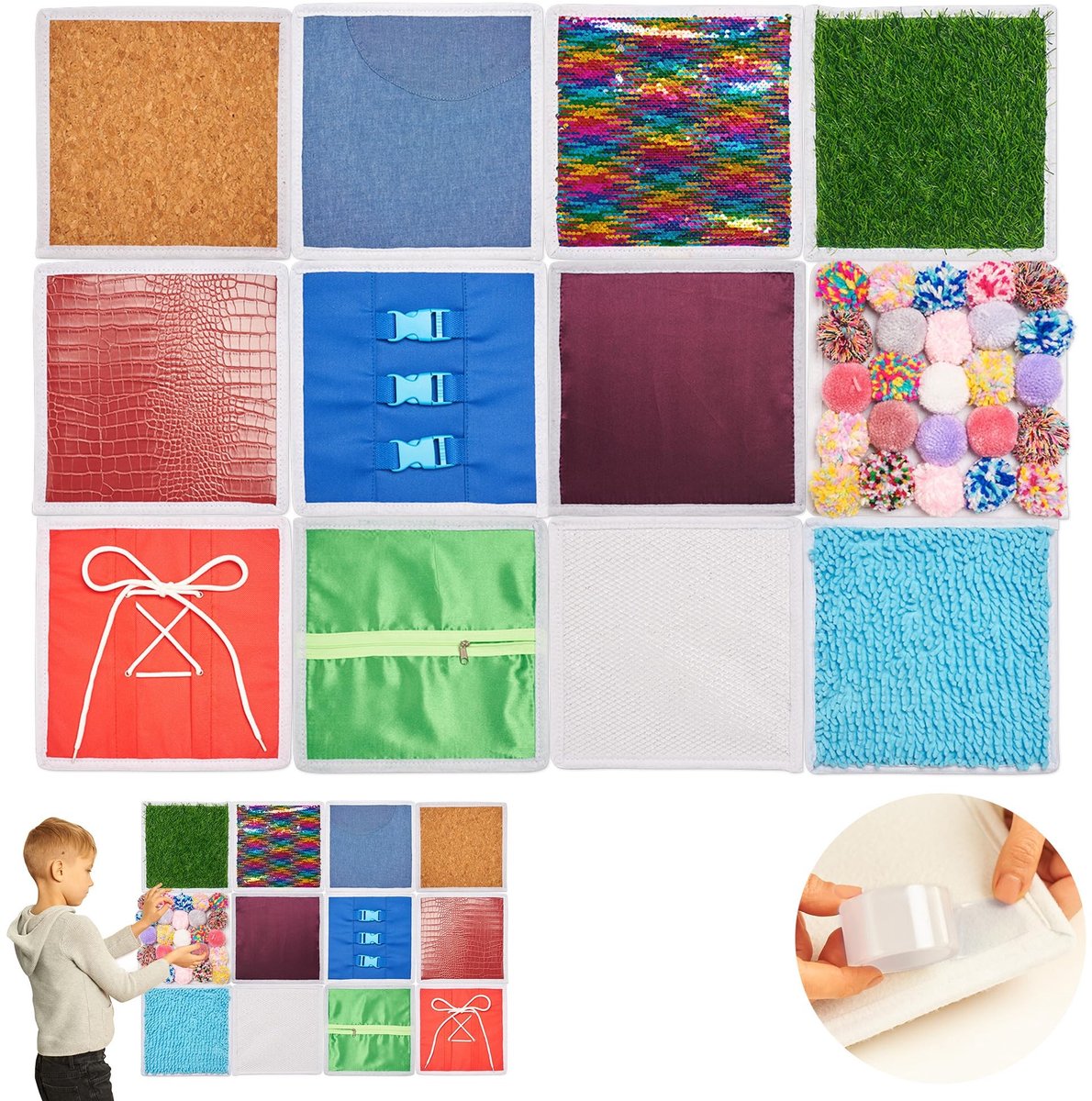 Solidchoice - Set van 3 Sensory Wall Speelobjecten voor Kinderen